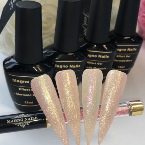 Preview: Effekt Gel Mermaid Regenbogen Zart Nageldesign